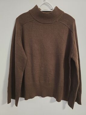 MONK&LOU Brown Cashmere Blend Sweater Crew Size L